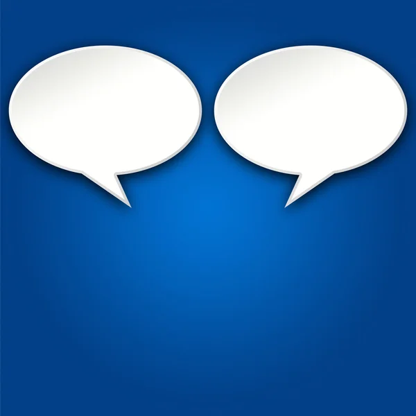 2 chat buborékok a kék háttér — Stock Fotó