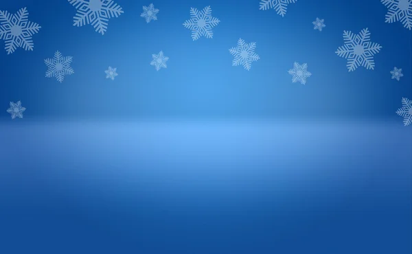 Winter sneeuwvlok blauwe achtergrond stadium — Stockfoto