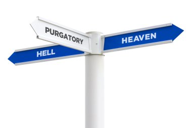 Heaven Vs Hell Crossroads Sign clipart