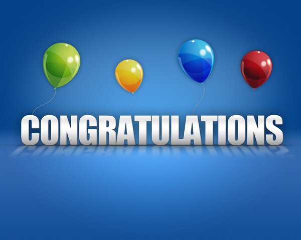 Congratulations Balloons 3D Background — Stock Photo, Image