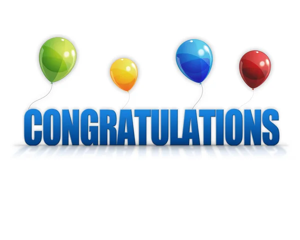 Congratulations Balloons 3D Background — Stock Photo, Image