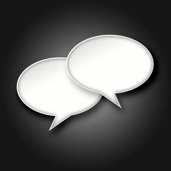 3D White chat bubbles on dark background — Stock Photo, Image