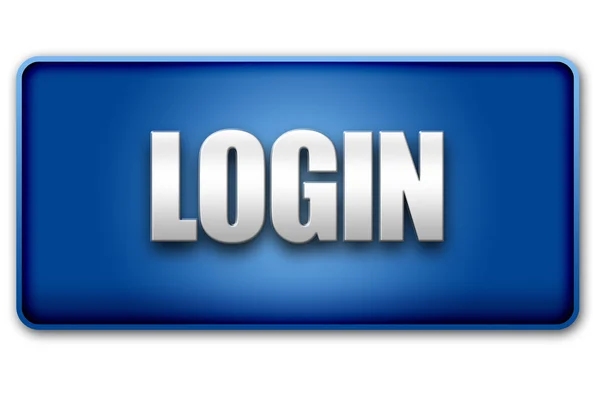 Login 3D Blue Button on White Background — Stock Photo, Image