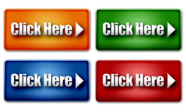 Set of Colorful Click Here Web Buttons — Stock Photo, Image