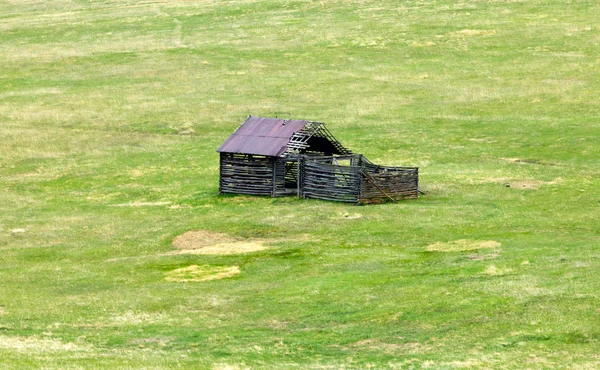 Alte verlassene Holzbaracke — Stockfoto