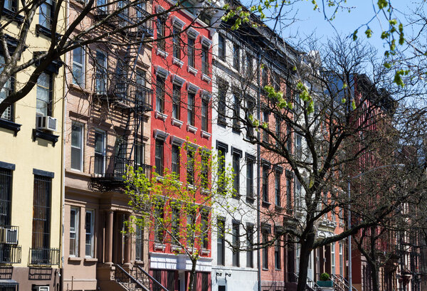 Row of buildings on a block near Tompkins Square Park in New York City
