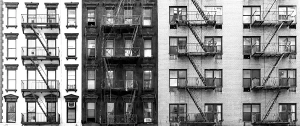 Edificios Ladrillo Blanco Negro Segunda Avenida Barrio Upper East Side —  Fotos de Stock