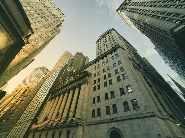 Historic Buildings Financial District Wall Street New York City Nyc — Foto de Stock