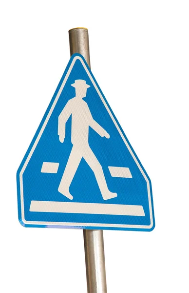 Pedestrian blue traffic sign — Stock Photo, Image