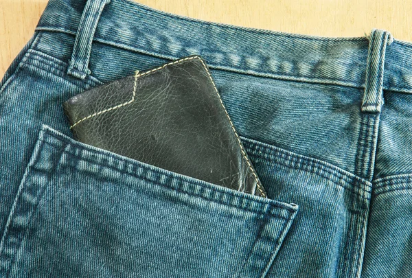 Blue jeans back pocket — Stock Photo, Image