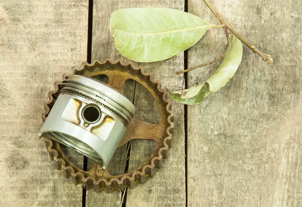 Piston, gear, pulley — Stock Photo, Image