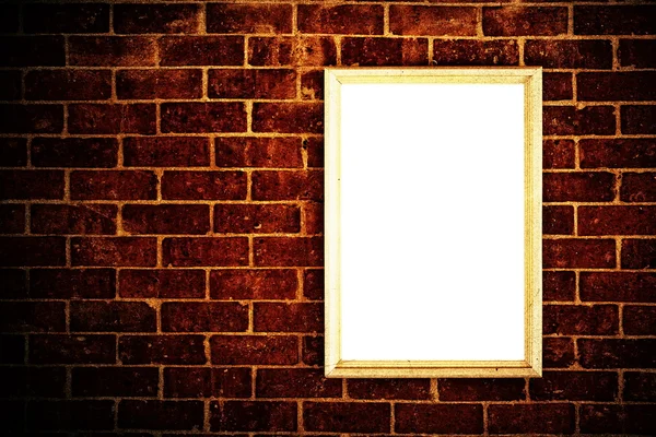 Blank frame on brick wall — Stock Photo, Image