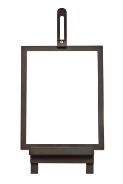 izole beyaz arka plan üzerinde koyu renk ahşap çerçeve