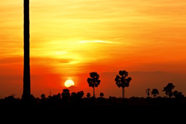 Bright color clouds at sunset