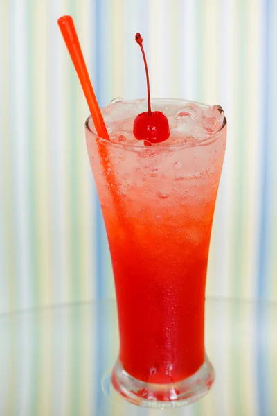 Ice drink whith red cherry — Stock Photo, Image