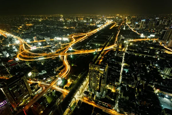 Bangkok, a főváros Thaiföld a magas, szög, kilátás — Stock Fotó
