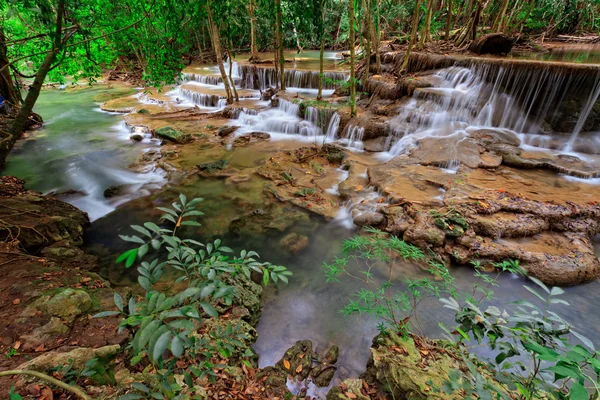 Waterfall in tropical forest, west of Thailand — Stock Photo, Image