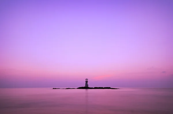 Lighthouse after sunset — Stock Photo, Image