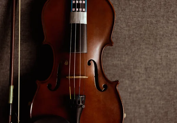 Violin Vintage Musikinstrument Orkester Tas Med Naturligt Ljus — Stockfoto