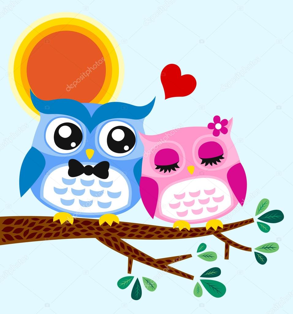 Owl couple illustration Stock Vector Image by ©pauljune #12628870 Owl couple illustration Stock Vector Image by ©pauljune #12628870