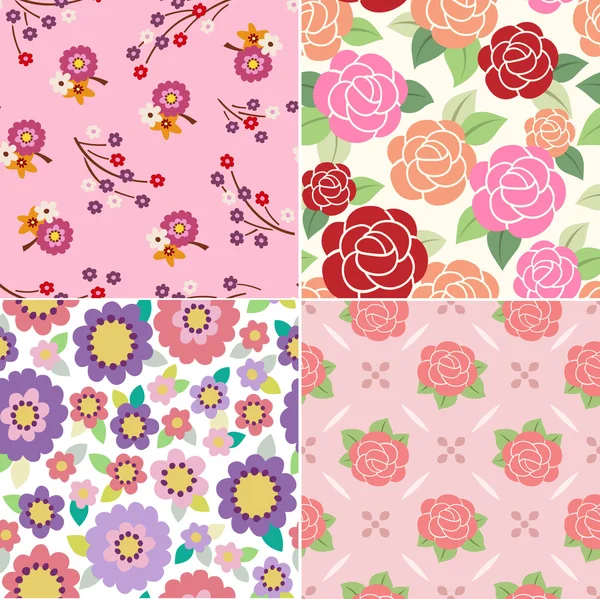 Naadloze floral stof patroon ontwerp — Stockvector