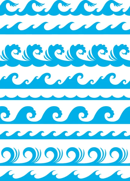 Sömlös ocean wave set — Stock vektor