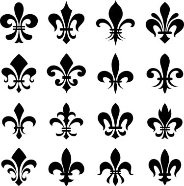 Klasik fleur de lys sembol seti