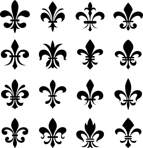 Classic fleur de lys symbol set — Stock Vector