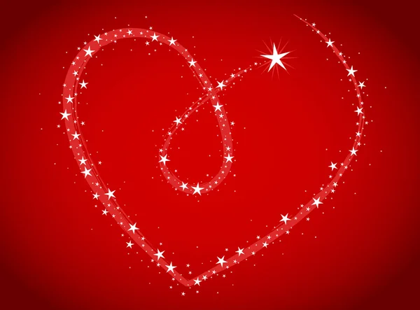 Αγάπη φωτεινό θέμα με αστέρια σε σχήμα καρδιάς — Διανυσματικό Αρχείο