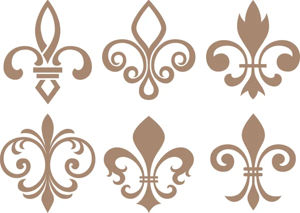 Ensemble de symboles classique fleur de lys — Image vectorielle