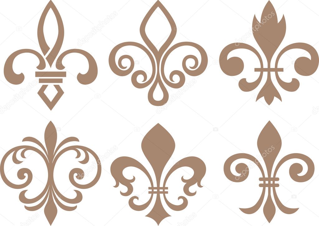 Classic fleur de lys symbol set