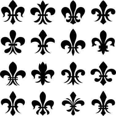 Klasik fleur de lys sembol seti