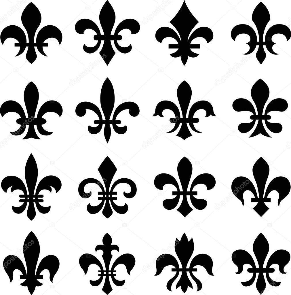 Classic fleur de lys symbol set ⬇ Vector Image by © pauljune Vector