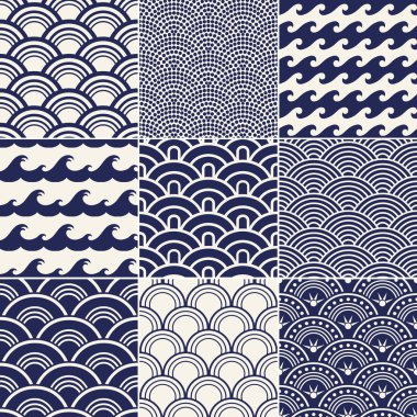 Japanese seamless ocean wave pattern