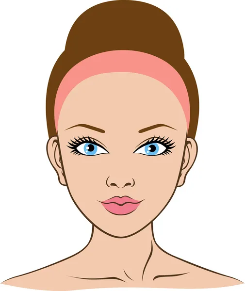 Rostro de mujer joven para spa, salud y belleza — Vector de stock