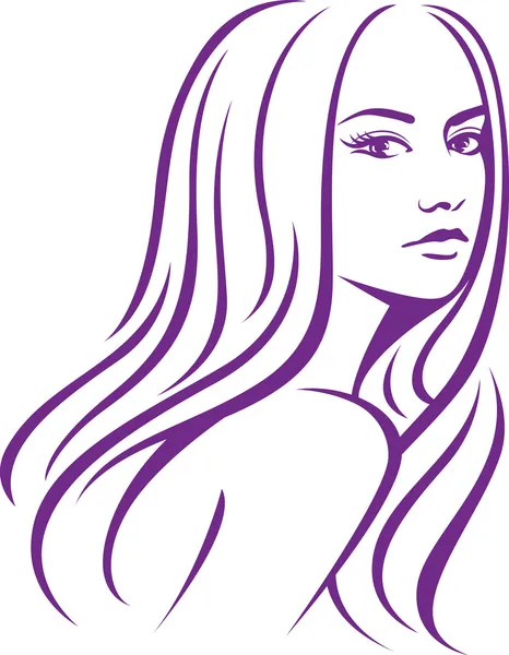 Female woman with long hair Vector Graphics