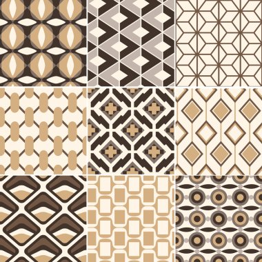 Dikişsiz altın geometrik retro desen