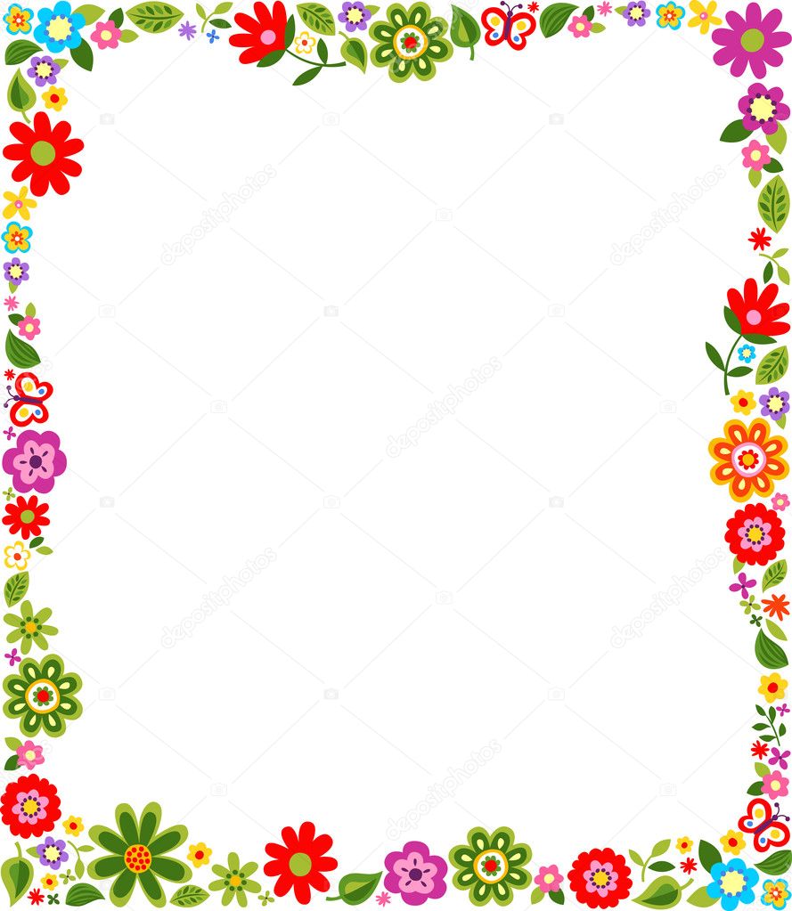 floral pattern border frame