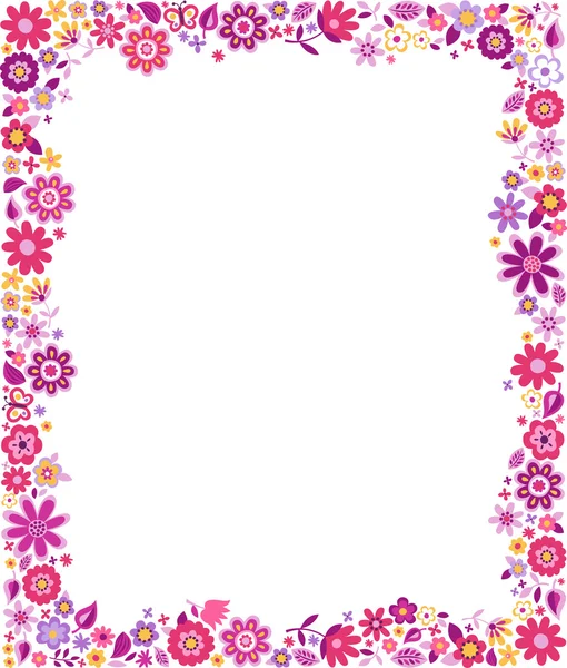 Motif floral bordure cadre — Image vectorielle