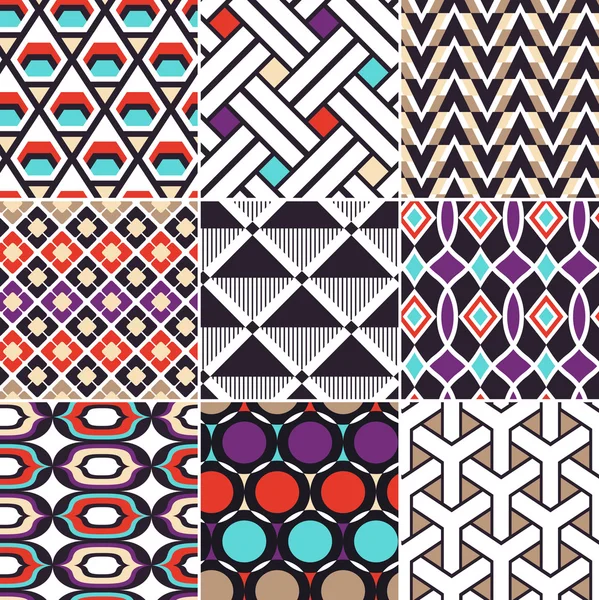 Seamless geometric retro pattern — Stock Vector