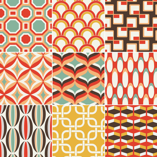 seamless retro pattern print