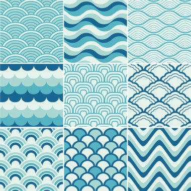 Seamless retro wave pattern print clipart