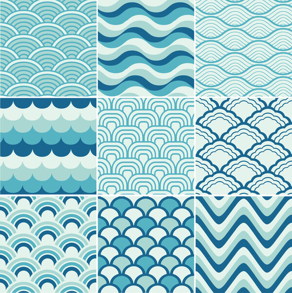 Seamless retro wave pattern print