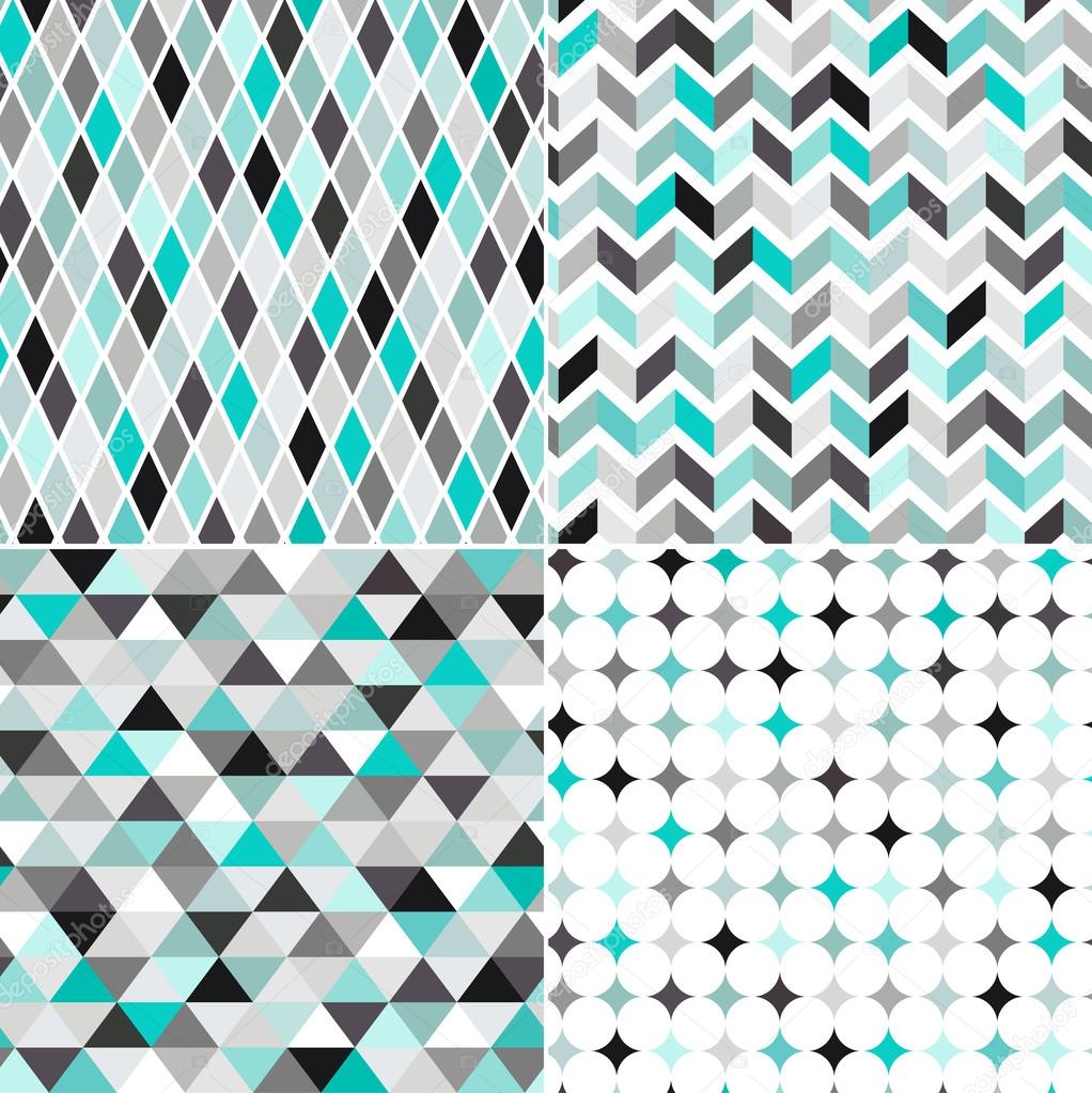 Seamless turquoise geometric pattern — Stock Vector © pauljune #26763167