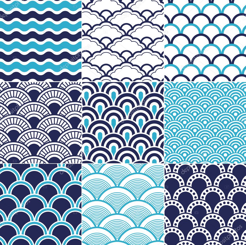 Seamless ocean wave pattern
