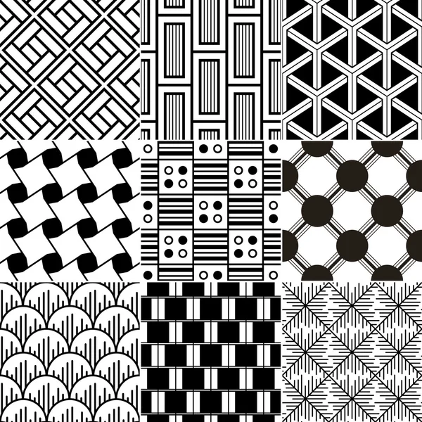 Monokrom sømløs geometrisk mønster – stockvektor