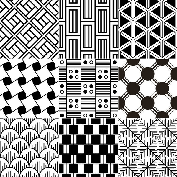 Monochrome seamless geometric pattern