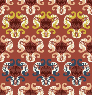 Seamless chinese auspicious clouds pattern clipart
