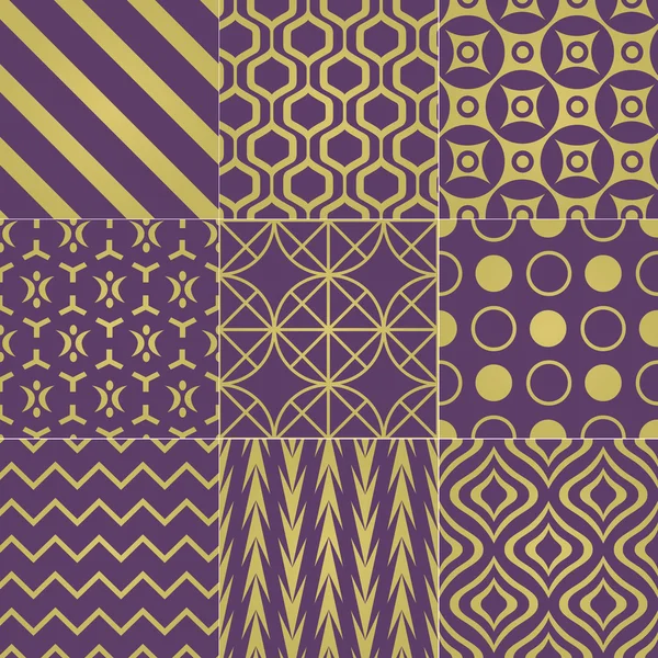 Seamless purple gold pattern — Stock Vector