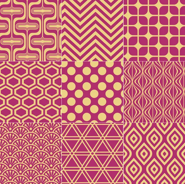 Seamless fuchsia gold pattern — Stock Vector